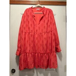 Long Sleeve Coral Dress Ophelia Roe Size XXL